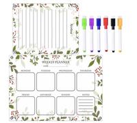 Tableau Magnétique de Planning Hebdomadaire en Acrylique pour | Réutilisable, Grosse Surface pour Notes, Usage la Cuisine, Support Portable, Tableau Blanc Effaçable