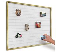 Tableau magnétique décoratif, Cadre robuste, Cadre doré 80x60 Tableaux blancs DecorTapis