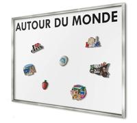Tableau Magnétique en Métal 100x70 cm | Cadre Argenté | Autour Du Monde