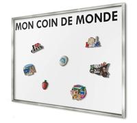 Tableau Magnétique en Métal 100x70 cm | Cadre Argenté | Mon Coin De Monde