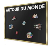Tableau Magnétique en Métal 100x70 cm | Cadre Doré | Autour Du Monde