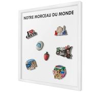 Tableau Magnétique en Métal 50x50 cm | Cadre Blanc | Notre Morceau Du Monde