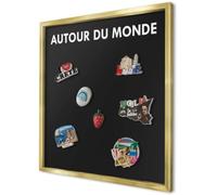 Tableau Magnétique en Métal 50x50 cm | Cadre Doré | Autour Du Monde