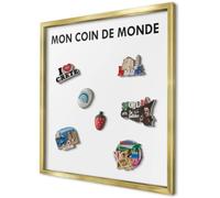 Tableau Magnétique en Métal 50x50 cm | Cadre Doré | Mon Coin De Monde