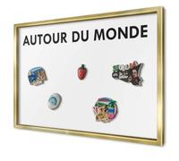 Tableau Magnétique en Métal 60x40 cm | Cadre Doré | Autour Du Monde
