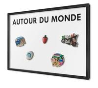 Tableau Magnétique en Métal 60x40 cm | Cadre Noir | Autour Du Monde