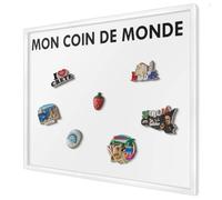 Tableau Magnétique en Métal 80x60 cm | Cadre Blanc | Mon Coin De Monde