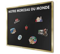 Tableau Magnétique en Métal 80x60 cm | Cadre Doré | Notre Morceau Du Monde