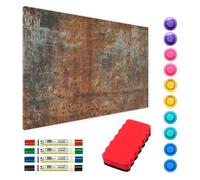 ALLboards Tableau Magnétique en Métal Style Rouille 60x40cm, MetalBoards pour tout type d'Aimants