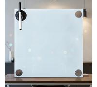 Tableau magnétique en verre 45x45cm blanc Tableau d'affichage Tableau mémo Planificateur Organisateur