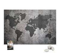 Tableau Magnétique en Verre Trempé 120x60 Carte du monde en béton