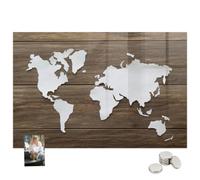 Tableau Magnétique en Verre Trempé 120x60 Carte du monde sur les plateaux