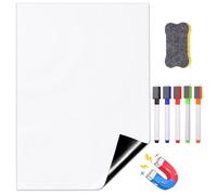 Tableau Magnétique Frigo A3, Tableau Blanc Effacable 30×42 cm | Surface Vierge avec 5 Marqueurs et 1 Effaceur pour Vos Listes de Courses, Menus, Notes et Planning Familial