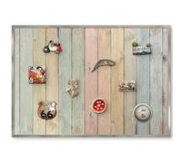 Tableau Magnétique Mural 100x70 planches rustiques Cadre Argenté | Aimanté | Photo | Bureau | Cuisine | Salon | Chambre | Entrée | Tendance | Chic | Accessoire | Pratique