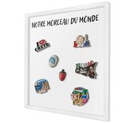 Tableau Magnétique Mural 50x50 cm | Cadre Blanc | Notre Morceau Du Monde