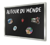 Tableau Magnétique Mural 60x40 cm | Cadre Argenté | Autour Du Monde