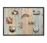 Tableau Magnétique Mural 60x40 planches rustiques Cadre Noir | Aimanté | Photo | Bureau | Cuisine | Salon | Chambre | Entrée | Tendance | Chic | Accessoire | Pratique