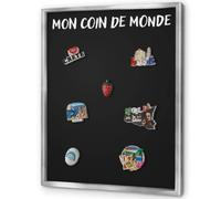 Tableau Magnétique Mural 60x80 cm | Cadre Argenté | Mon Coin De Monde