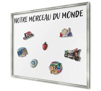 Tableau Magnétique Mural 80x60 cm | Cadre Argenté | Notre Morceau Du Monde