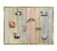 Tableau Magnétique Mural 80x60 planches rustiques Cadre Doré | Aimanté | Photo | Bureau | Cuisine | Salon | Chambre | Entrée | Tendance | Chic | Accessoire | Pratique