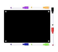 Tableau Magnétique Noir Effaçable en Acrylique pour Réfrigérateur | Surface Lisse Réutilisable, Plaque Aimantée, pour Enseignants et Bureau, Organisation du Planning