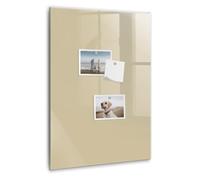 Tableau magnétique portrait en verre trempé | Whiteboard vertical avec aimants néodyme inclus | Parfait pour notes, To-Do lists et planning - 40x60cm - couleur beige