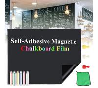 Tableau magnétique pour craies - Film adhésif pour tableau - 100 x 200 cm - Noir - Avec kit de démarrage - Pour la maison, le bureau et l'école