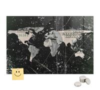 Tableau Magnétique pour École 60x40 Dollar de la carte du monde