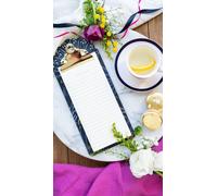 Tableau magnétique pour notes avec planche de présentation, couleur bleu marine, attache dorée