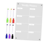 Tableau Magnétique Réfrigérateur en Acrylique pour Planning Hebdomadaire | Écriture Effaçable à Sec, Nettoyage Facile, Usage Bureau et Repas, Dos Aimanté pour Porte Métallique