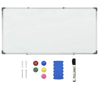 Tableau magnétique - Tableau blanc en acier - 110 x 60 cm - Fixation murale - Tableau d'écriture et tableau d'affichage - Vert armée