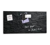 Tableau magnétique verre trempé sécurité Design vague blanche, aimants et fixation, 91 x 46 x 1,5 cm G