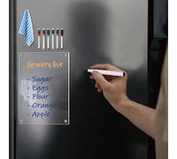 Tableau Mémo Magnétique En Acrylique Pour Planificateur Hebdomadaire, Bloc-notes Transparent Effaçable (livré Avec 6 Stylos Pour Tableau Blanc De Couleur Aléatoire Et 1 Chiffon De Nettoyage De Couleur