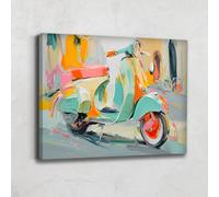 Tableau Moderne Design Coloré - Toile Pop Art Grand Format - Grand Tableau Avec Cadre Décoration Murale Chambre Enfant Mixte - Impression Sur Toile Abstrait Moderne - Idée Déco Chambre (120x80cm)