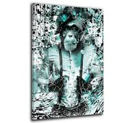 Tableau Moderne sur Toile Singe Pop Art Christal Blue décoration Murale Taille 90x60x2cm