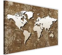 Tableau moderne Toile murale Cadre Image décorative Canevas Carte du monde rétro 60x40