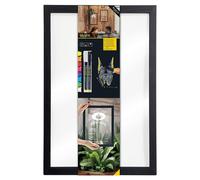 Cadre Woody transparent, avec kit de montage et et deux feutres craies (blanc et noir). 60x80 Securit