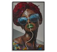Tableau mural décoratif avec led Mauro Ferretti Afro Multicolore 60x3,5x90 cm