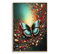 Tableau mural décoratif Mauro Ferretti Butterfly B Multicolore 70x4x100 cm