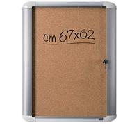 Tableau mural en liège avec porte battante, cadre en aluminium pour intérieur avec fermeture ormat intérieur 67 x 62 cm (6 x A4)