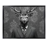 Tableau mural encadré CEANOTHE Cerf gentleman 60x80 cm Noir & blanc Noir & blanc