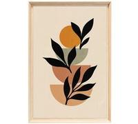 Tableau mural encadré CEANOTHE feuillage noir terracotta 40x60 cm Fibres de bois Beige