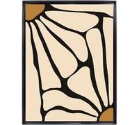 Tableau mural encadré CEANOTHE Feuille abstraite graphique - Beige - 60x80 cm Beige