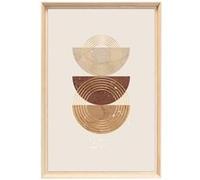 Tableau mural encadré CEANOTHE formes solaires abstraites 40x60 cm Beige Beige