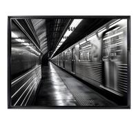 Tableau mural encadré CEANOTHE Métro Urbain Noir et Blanc 60x80 cm MDF Noir & blanc