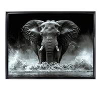 Tableau mural encadré CEANOTHE portrait éléphant majestueux 60x80 cm Noir & blanc Noir & blanc