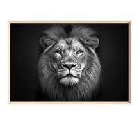 Tableau mural encadré CEANOTHE Portrait Lion Majestueux 80x120 cm Noir & Blanc Noir & blanc