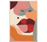 Tableau mural encadré CEANOTHE visage femme pop art 80x120 cm Multicolore Multicolore