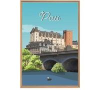 Tableau mural encadré château Pau 65x97 cm CEANOTHE 65x97 cm Bleu - Fabriqué en France Bleu G