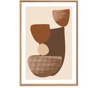 Tableau mural encadré design 65x97 cm CEANOTHE Décoration Murale Art Décoratif Muraux Peinture Imprimée en HD Salon Chambre Bureau Fabriqué en France Marron G